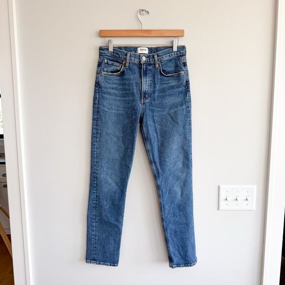 Agolde Denim - Agolde Riley High Rise Zip-Fly Skinny Leg Jeans Blue 27